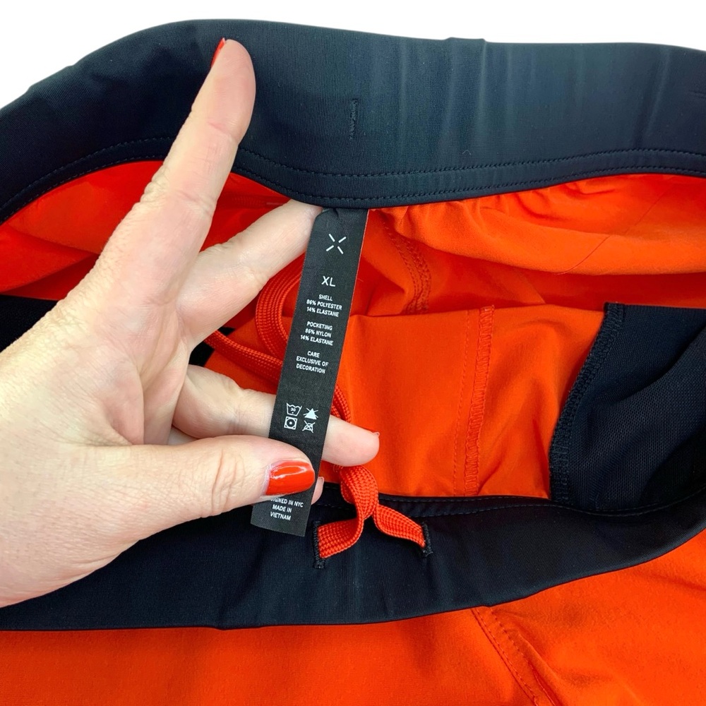 Ten Thousand Men’s Athletic Interval Shorts in Red Orange - Picture 2 of 6